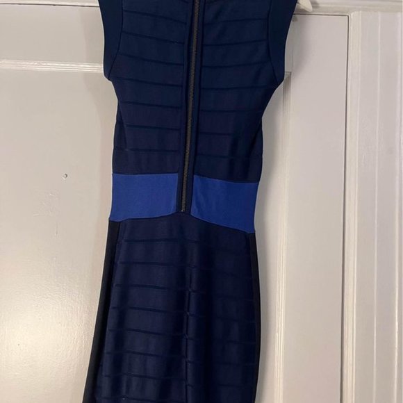 French Connection Blue Bandage Bodycon Dress - Picture 3 of 4